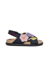 Marni Floral-appliqué Sandals In Blue