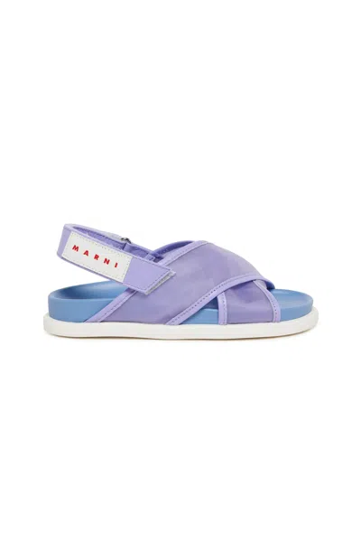 Marni Kids' Sandali Fussbett Incrociati In Violet