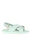 Marni Cross Strap Flat Sole Sandals In Light Blue