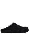 Marni Fussbett Calf Hair Slippers In Black