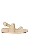 Marni Knotted Design Leather Sandals With Adjustable Buckle In Beige