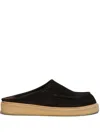 Marni Black Suede Slides In Black