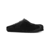 Marni Faux Fur Round Toe Sandals In Black