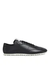 Marni Leather Low-top Sneakers And Contrasting Sole In Black
