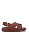 Marni Fussbett Leather Sandals In Marrón