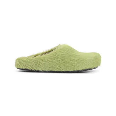 Marni Lime Green Slip On Mules In Yellow