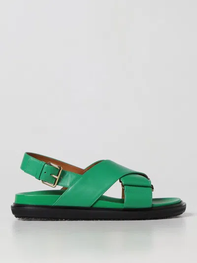 Marni Sandals In Leather In Green