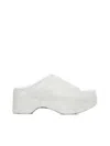 Marni Grey Long-hair Calfskin Chunky Clog In Lily White