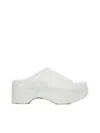Marni Grey Long-hair Calfskin Chunky Clog In Lily White