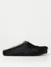 Marni Long-hair Calfskin Fussbett Sabot In Schwarz