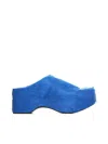 Marni Calf-hair Platform Mules In Mazarine Blue