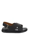 Marni Woman Sandals Black Size 6 Soft Leather In Black