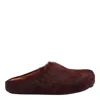 Marni Bordeaux Faux Fur Leather Slippers In Burgundy