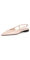 Marni Trunkaroo Leather Pointed-toe Slingback Flats In Burgundy