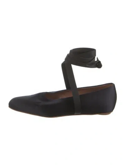 Pre-owned Marni Satin Ballet Flats In Black