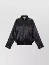 Marni Satin Bomber Jacket Embroidered Back In Black