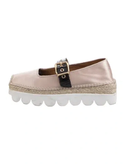 Pre-owned Marni Satin Grosgrain Trim Mary Jane Flats In Neutrals