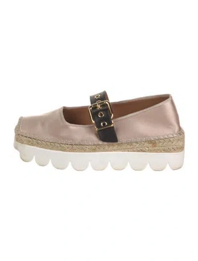 Pre-owned Marni Satin Grosgrain Trim Mary Jane Flats In Neutrals