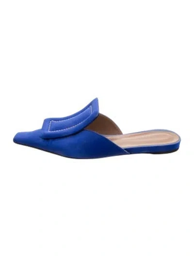 Pre-owned Marni Satin Mules In Blue