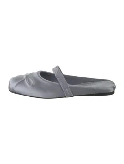 Pre-owned Marni Satin Mules In Blue/grey
