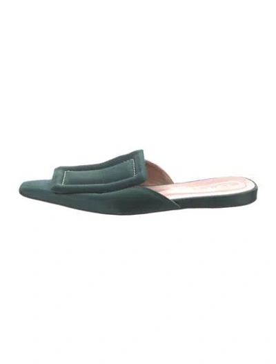 Pre-owned Marni Satin Mules In Green