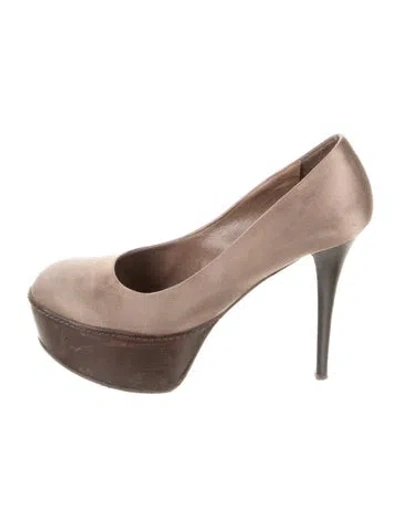 Pre-owned Marni Satin Pumps In Brown