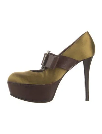 Pre-owned Marni Satin Pumps In Brown