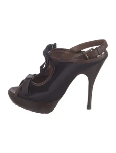 Pre-owned Marni Satin Pumps In Brown