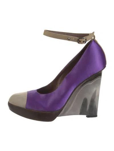Pre-owned Marni Satin Pumps In Purple