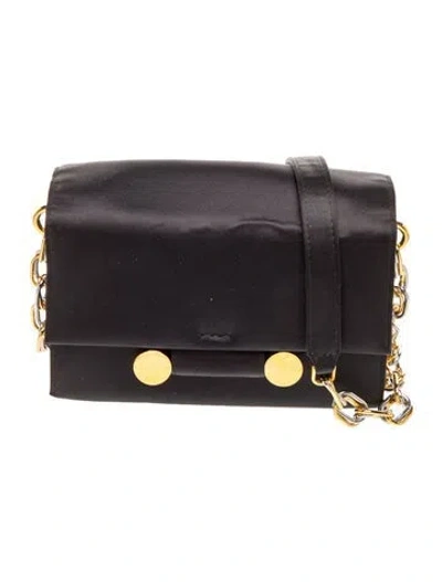 Pre-owned Marni Satin Shoulder Bag In Black