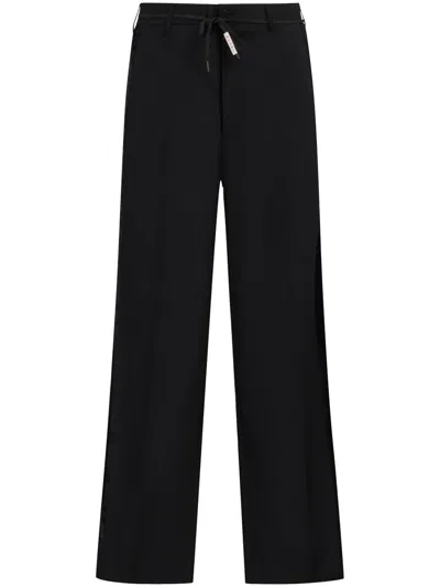 Marni Satin-stripe Trim Trousers In Black
