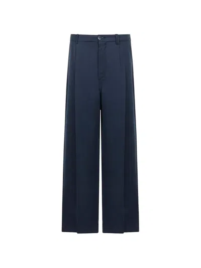 Marni Satin Wide-leg Trousers In Blue