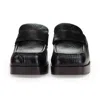 Marni Sblack Leather Heeled Mule In Black