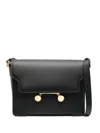 Marni Medium Rectangular Shoulder Bag With Flap In Black