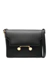 Marni Medium Rectangular Shoulder Bag With Flap In Black