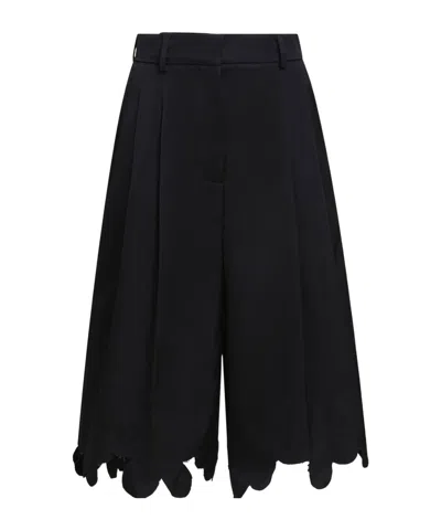Marni Scalloped Tailored Shorts In Black
