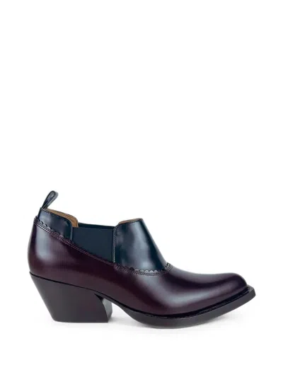 Marni Scalloped-trim Leather Boots In Brown