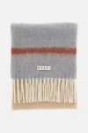 Marni Textured Finish Scarf In Light Grey In Gray