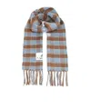 Marni Double-face Wool Scarf Scarves And Foulards Blue In Gray