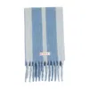Marni Vertical Striped Scarf With Fringed Ends In Blue