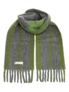 Marni Fringed Ends Striped Pattern Scarves In Gray