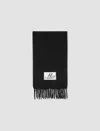 Marni Womens Blublack Brand-tab Fringed-hem Alpaca-blend Scarf In Black
