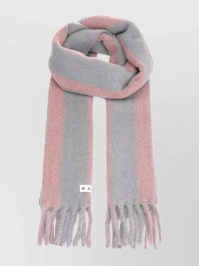Marni Scarf Block Design Fringed Edges