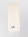 Marni Cream Alpaca Scarf With Fringes In Neutral