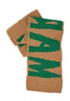 Marni Embroidered-logo Knit Scarf In Inw36