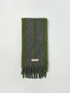 Marni Contrasting Double Stripe Rectangular Scarf In Gray