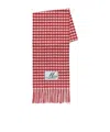Marni Double Check Wool And Mohair Red And White Scarf In Red