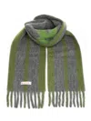 Marni Fringed Ends Striped Pattern Scarves In Gray
