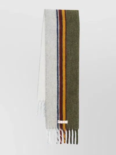 Marni Scarf Striped Fringed Ends