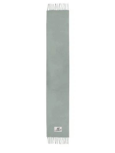 Marni Logo-embellished Scarf With Fringed Edges In Green